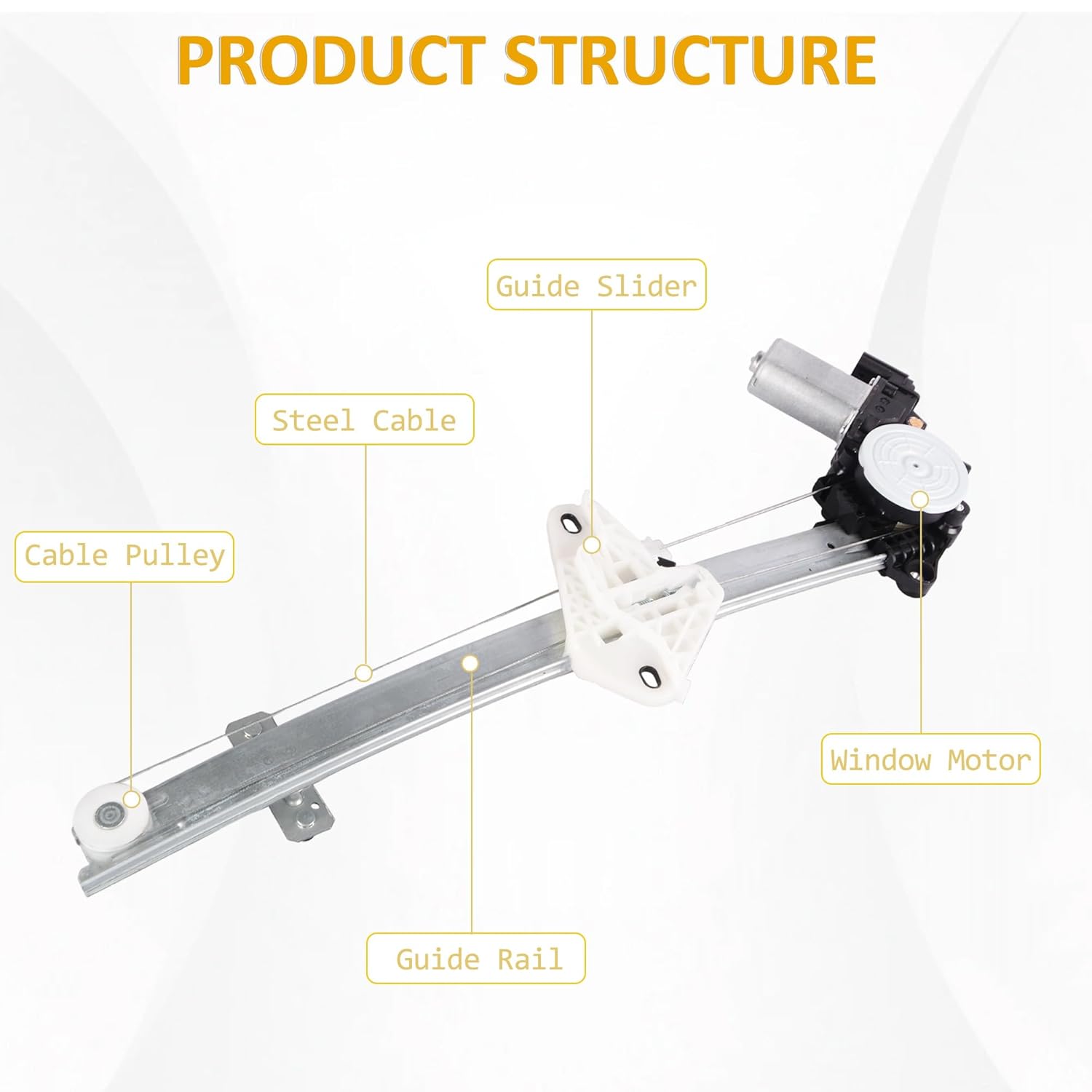 Front Right Passenger Side 6 Pins Power Window Regulator with Motor Assembly Compatible for 2021-2024 Honda Civic, Replacement 72210-T20-H01
