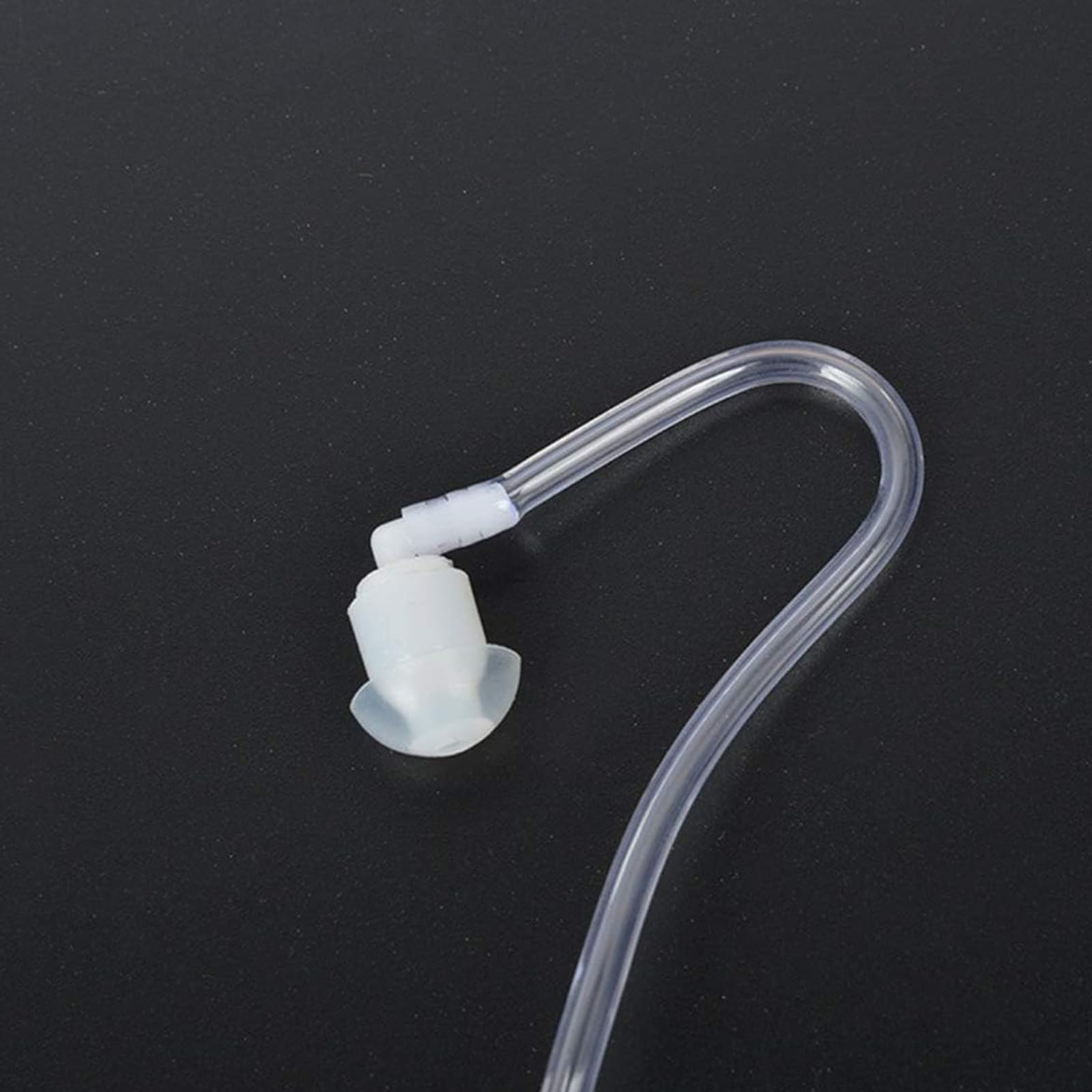 HYS Auricolari con tubo acustico da 3,5 mm, trasparente, con clip di fissaggio, ascolta solo le cuffie in-ear, cuffie di sicurezza per radio (set da 5, nero)