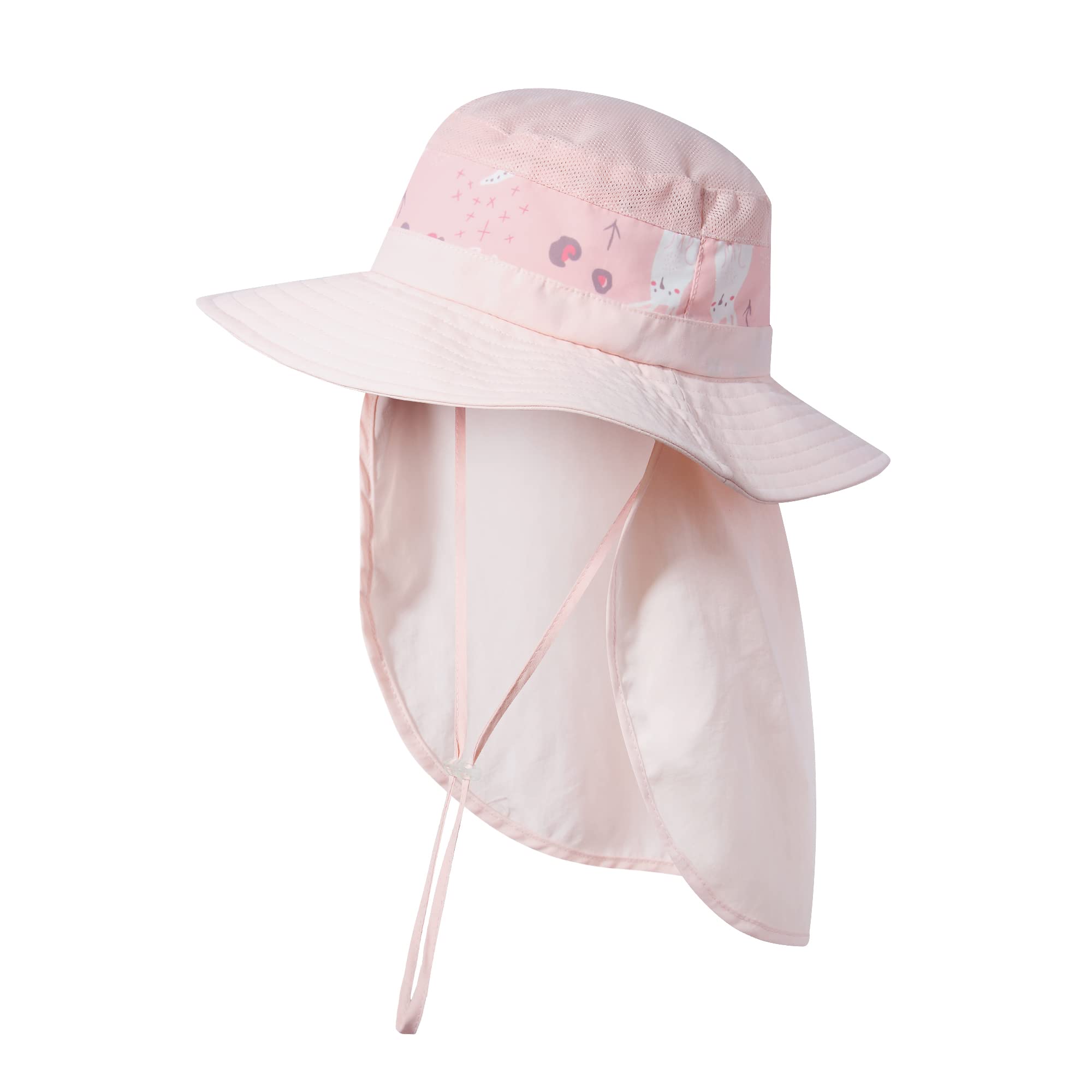 icolorKids Sun Hat UPF 50+ Sun Protection Hat w/Neck Flap Summer Beach Play Hats Toddler Swim Hat for Boy Girl Kids Age 3-10