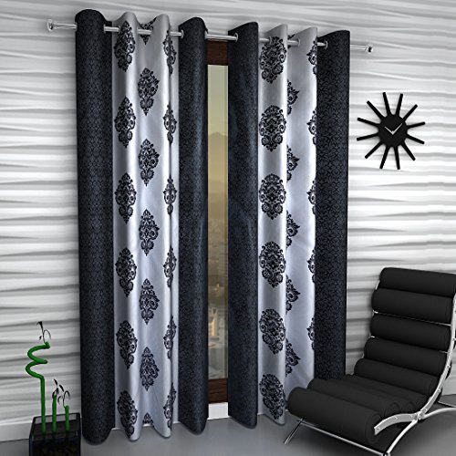 Image of Home Sizzler WHT DMK Set of 4 Window Curtain - 5 Feet Long