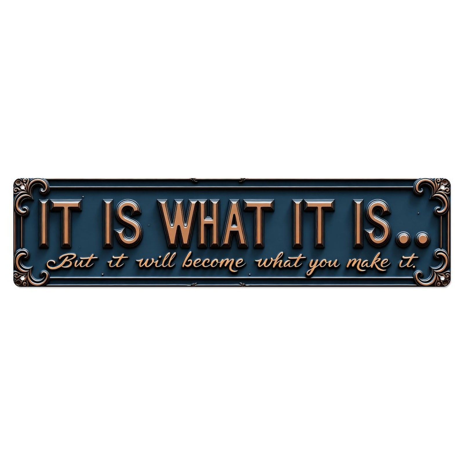 IT IS WHAT IT IS Vintage Aluminium Metal Sign, Retro Wall Decor for Home, Bar, Garage & Farmhouse 10 * 40cm