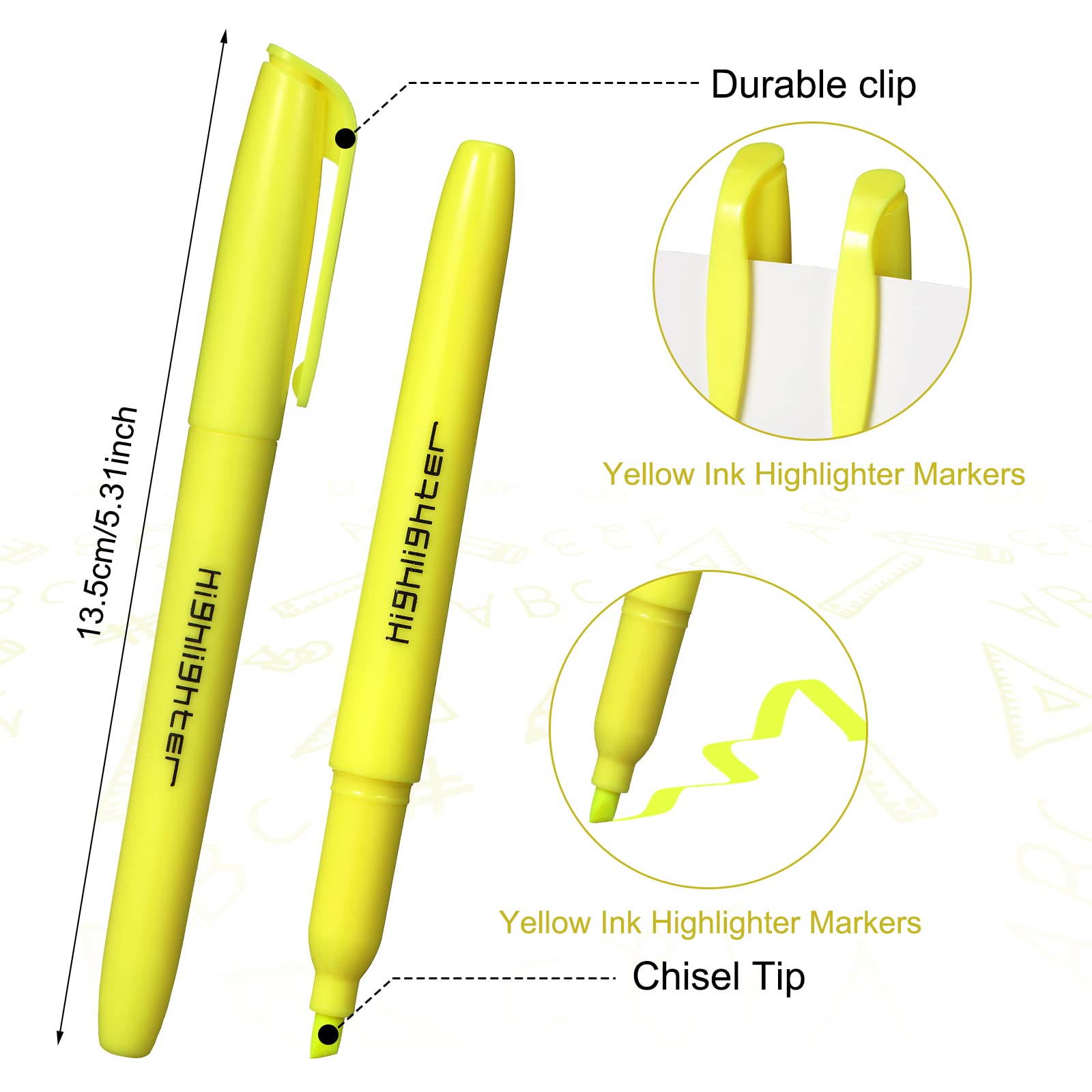Textmarker Set, 180 Stück lose Textmarker, Keilspitze, Ästhetische Textmarker ohne Verschmieren, Pastell Schnelltrocknende Textmarker für Erwachsene und Kinder, für Zuhause, Schule, Büro