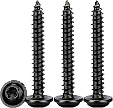 Drenky Holzschrauben Torx Schwarz,M4x30mm Blechschrauben Edelstahl Rostfrei A2 V2A 50 Stück Selbstschneidende Schrauben Schwarz Tellerkopfschrauben Vollgewinde