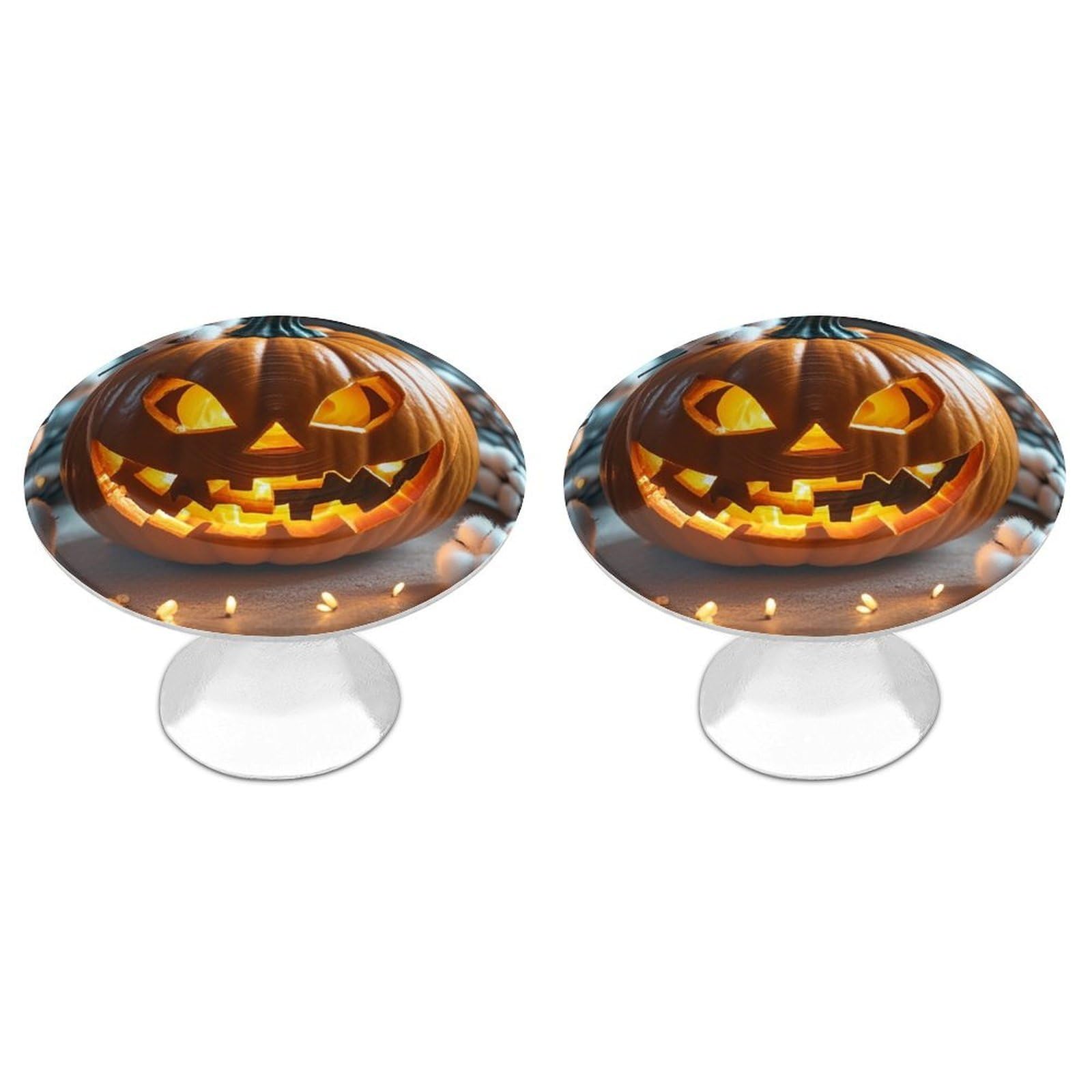 FekiLoot Pumpkin Lantern Cabinet Knobs Personality Stainless Steel Round Drawer Handles Circle Modern Cabinet Handles Drawer Knobs for Kitchen Dresser Bathroom Cupboard Furniture