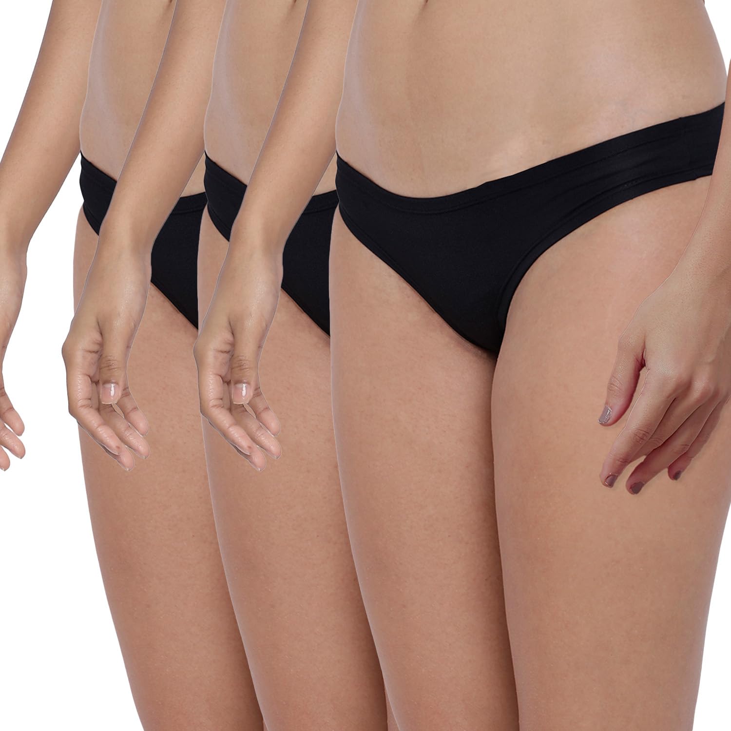 BASIICS Amor Love Antimicrobial Semi Seamless Bikini Brief Panty for Women (Pack of 3)-image-47