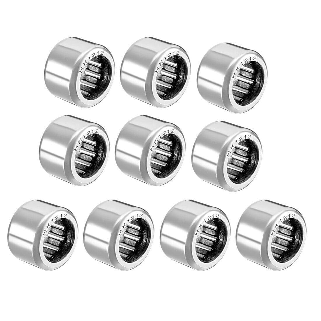 Roulement à aiguilles HK1212 douille aiguille 12x18x12mm 10pcs pour guidage rotatif