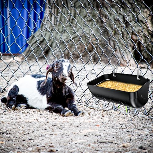 Tiflev Goat Feeders Hanging 6 Pack 3.5 Quart, Chicken Feeder Trough for Poultry Livestock