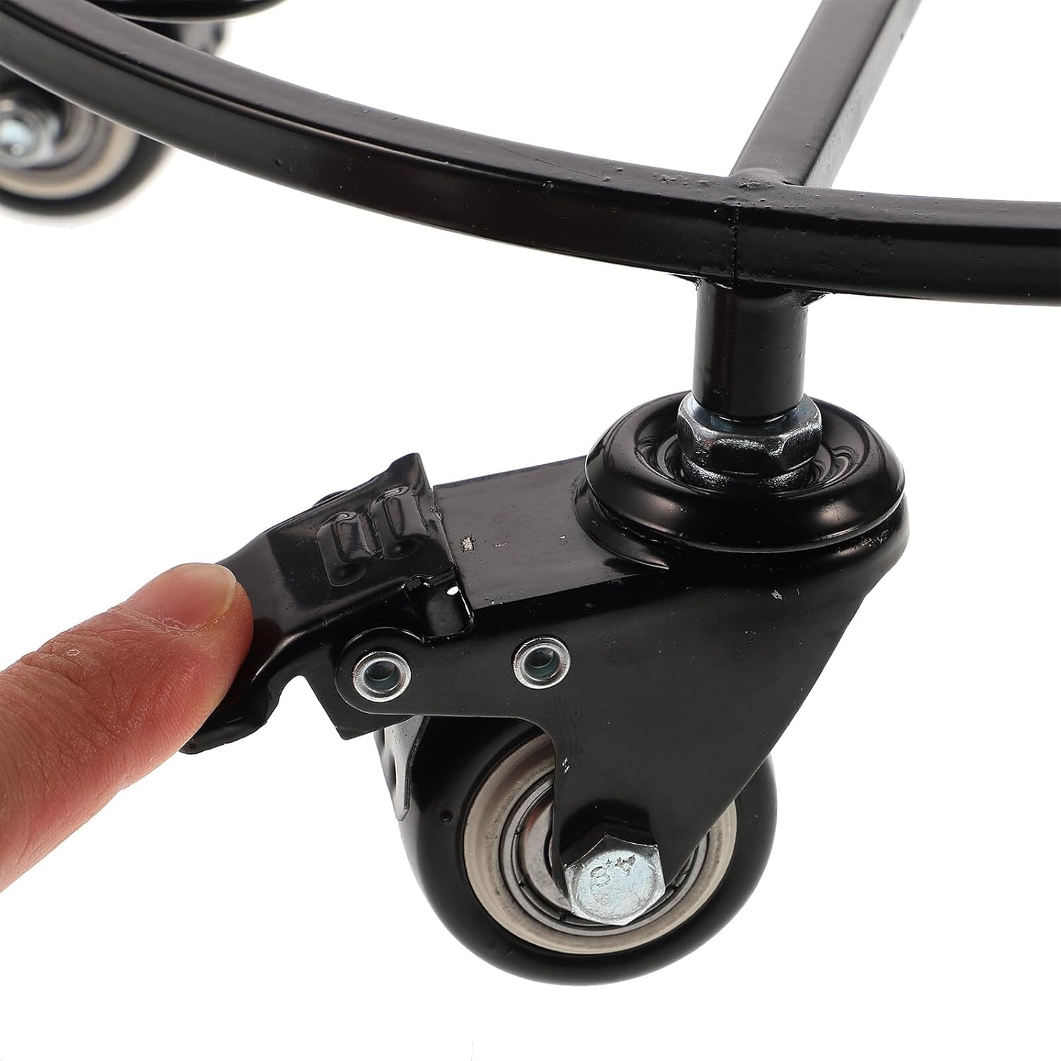 Universal Iron Base Flowerpot Stand with 27cm Metal Wheels, 10cm Height Moving Plant Caddy for Indoor Outdoor Planter Mobility and Stability