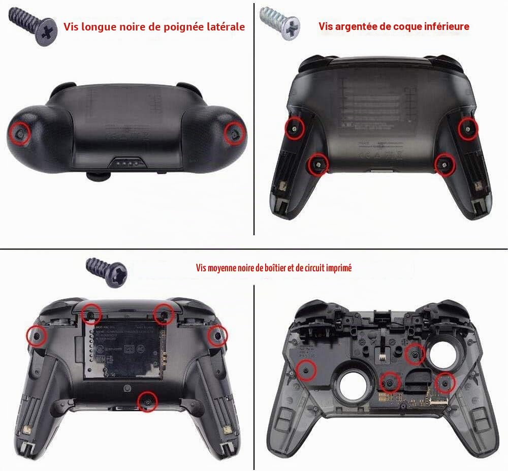 eXtremeRate Coque de Remplacement pour Nintendo Switch Pro Manette, Coque Avant avec Trou de Joystick Octagonal, Etui Arrière avec Poignées Grips pour Manette Switch Pro Bleu Glacier