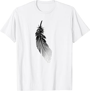 Shirt with Black Feather Print