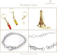 Vista 5 de BEADNOVA Anillos de salto de oro de 0.157 pulgadas para hacer joyas, anillos abiertos para llaveros y reparación de collares (1200 unidades)