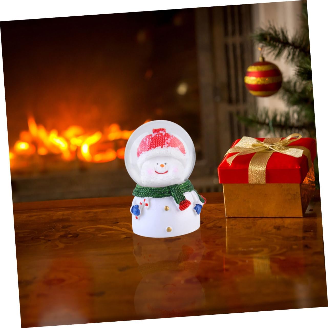 Mikinona 1pc Adorable Decoration Light Resin Globe Snowman for Boys and Girls Desktop for Christmas Atmosphere and Night Lamp