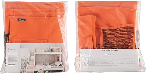 Miniatura 13 de Surblue - Organizador de cama colgante para mesita de noche, bolsa de almacenamiento, bolsillo para literas y camas de hospital, dormitorios Z-Zebra