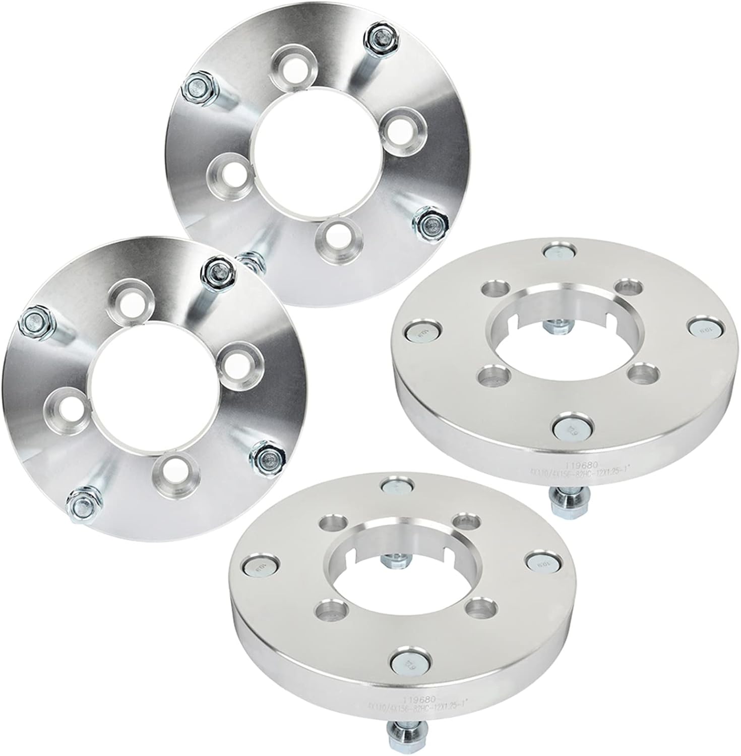 4x110 to 4x156 Wheel Spacers Adapters 1 inch Thick Hub Bore 74mm with 12x1.25 Studs Wheel Adapters Fit for Ozark 250 2002-2014 4Pcs