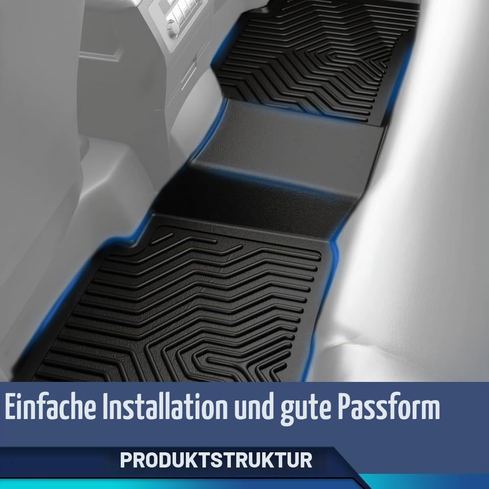 PIT66 TPE Allwetter Fußmatten für Tesla Model 3 2017-2023 | 3-Teilige Auto Zubehör Fussmatte Antirutschmatten Rutschfest Wasserdicht Geruchslos Schmutzfest Hochwandig Innenraumschutz