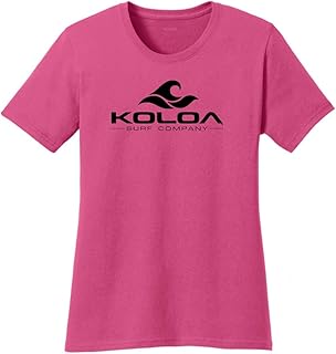 Koloa Ladies Wave Logo Cotton T-Shirt-XL-Sangria/b