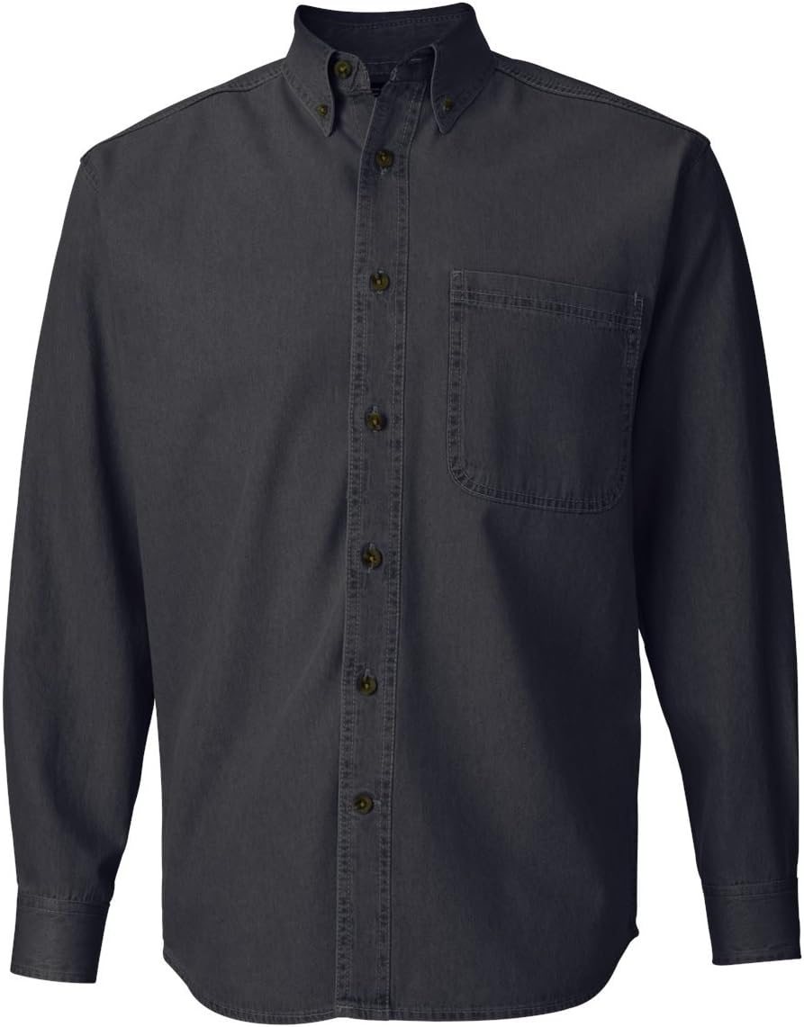 Sierra Pacific Men's Woodtone Buttons Pocket Denim Shirt