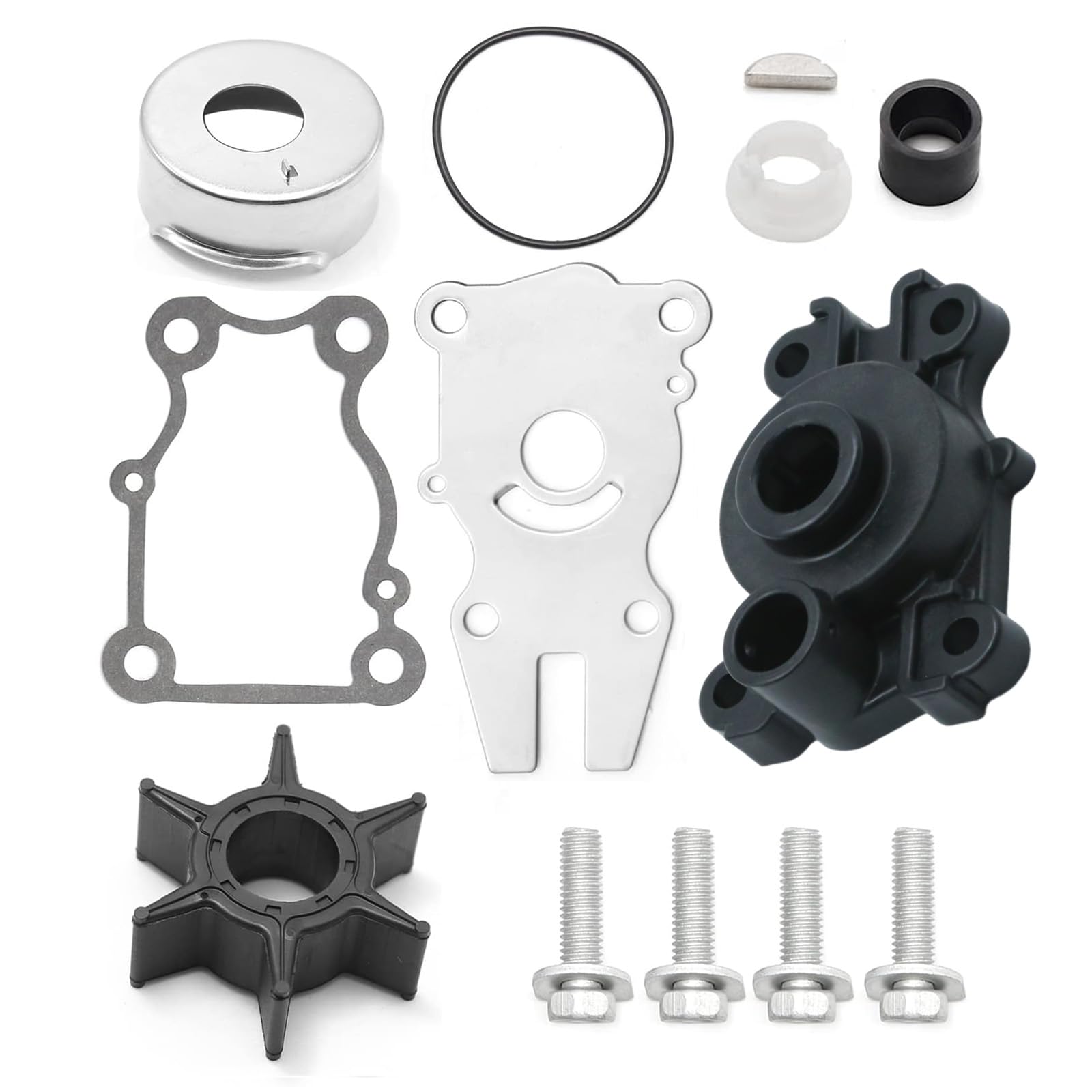 63D-W0078-01-00 Water Pump Impeller Kit, Replacement for Yamaha Outboard Marine F40 F50 T50 F60 C40 40 50 60HP Engine 1995-2009, Replaces 63D-W0078-00-00 63DW007800