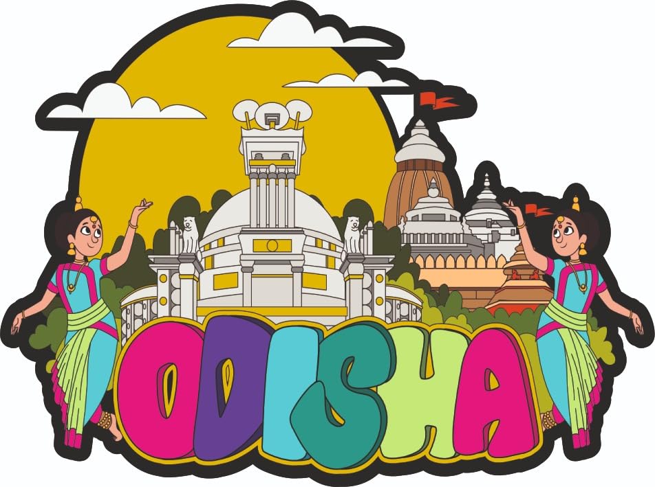 Skywalk India Souvenir Odisha Fridge Magnet (Multicolor) M-803
