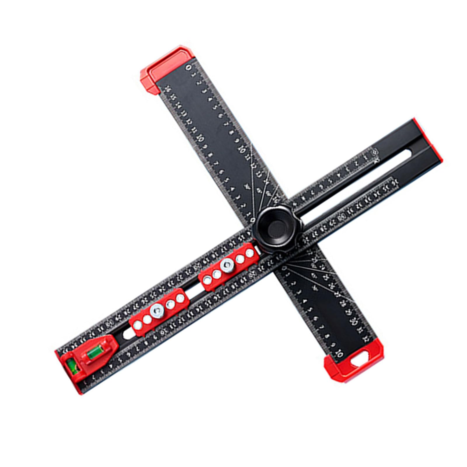 Lwhzofr 3 In 1 Scribing Punching Positioning Ruler Home Improvement Measuring Tool For Woodworking And General Use Accuracy Drilling Guide
