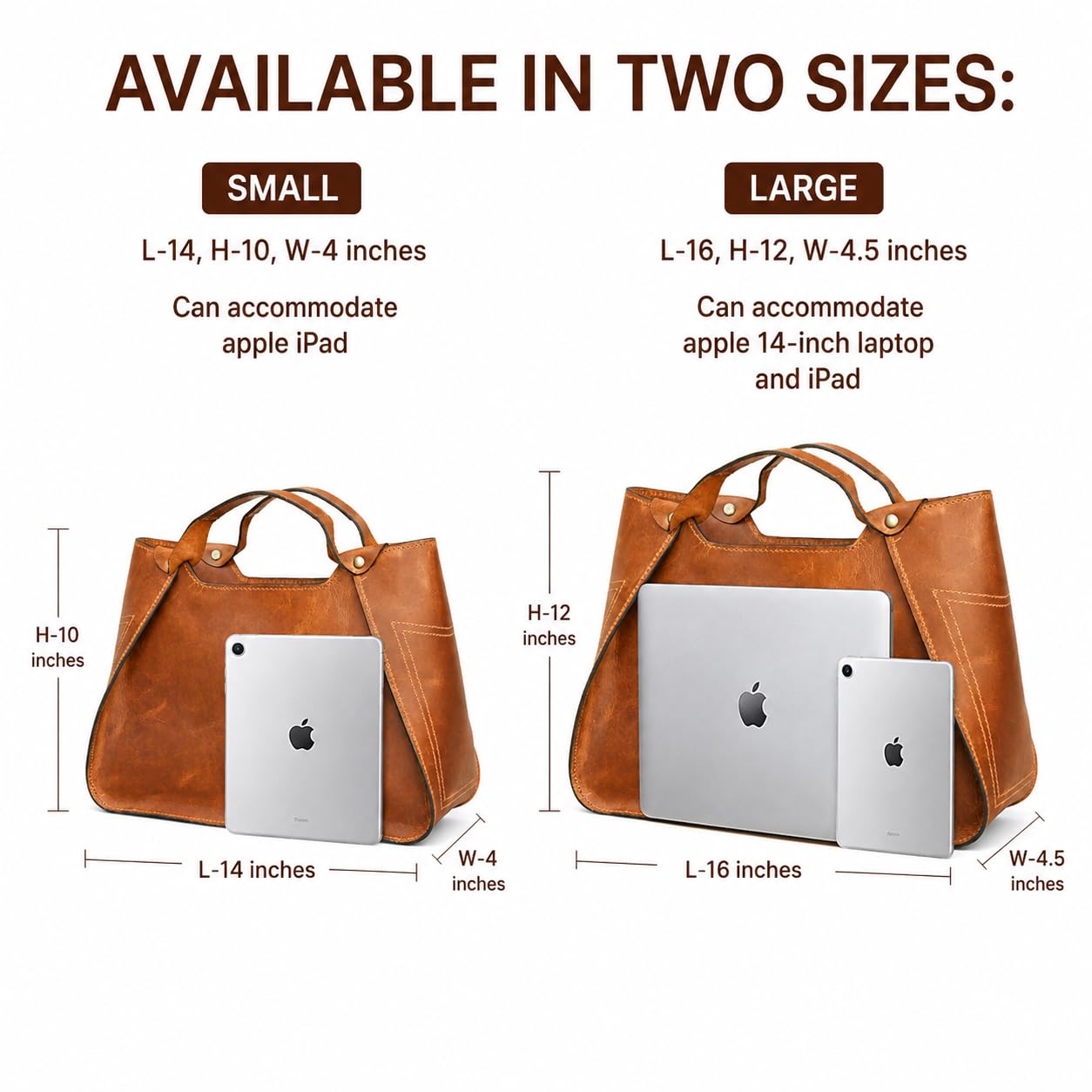 Sac fourre-tout en cuir pleine fleur véritable pour femme