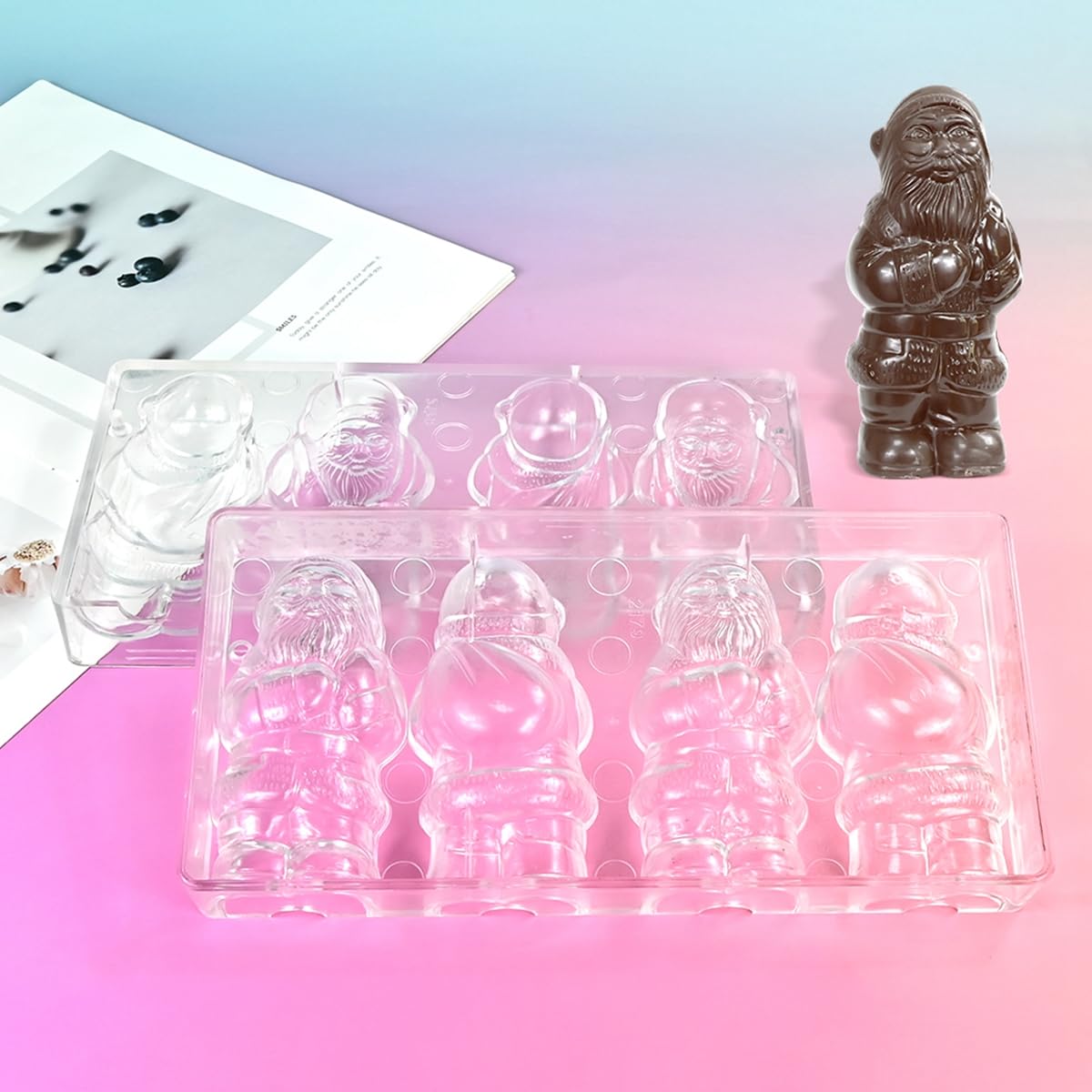 TUKE Molde de policarbonato para chocolate de alta calidad para hacer chocolate, moldes para hornear, reutilizable, antiadherente, alternativa de silicona de grado alimenticio, ideal para uso
