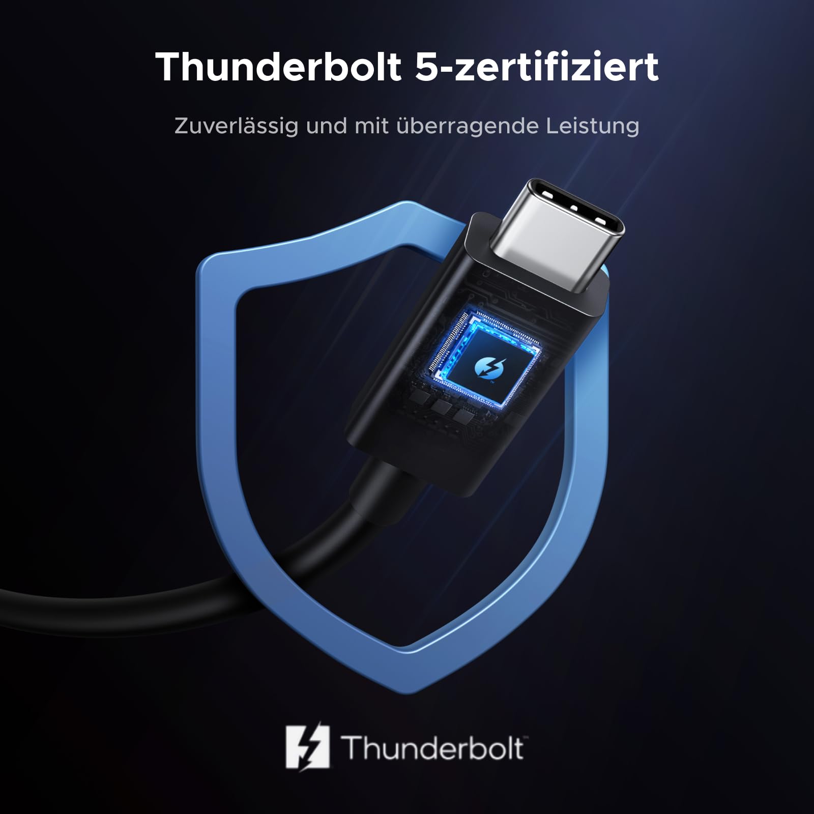 UGREEN 80Gbps M.2 NVMe SSD Gehäuse, NVMe Gehäuse kompatibel mit Thunderbolt 5/4/USB4 bis zu 7000MB/s, M2 SSD Gehäuse kompatibel mit MacBook, Mac mini, Mac Studio 50cm Kabel(SSD Nicht enthalten)