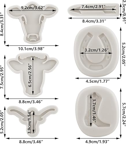 Miniatura 2 de Moldes de silicona de cabeza de toro, para botas de flecha, herradura, para fondant, para decoración de pasteles, decoración de cupcakes, pasta de