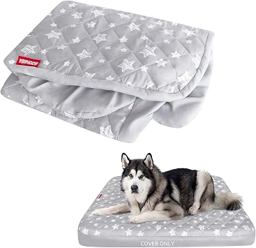 Waterproof Dog Bed Covers Replacement Lovely Grey Star Print, 44x54 Inches