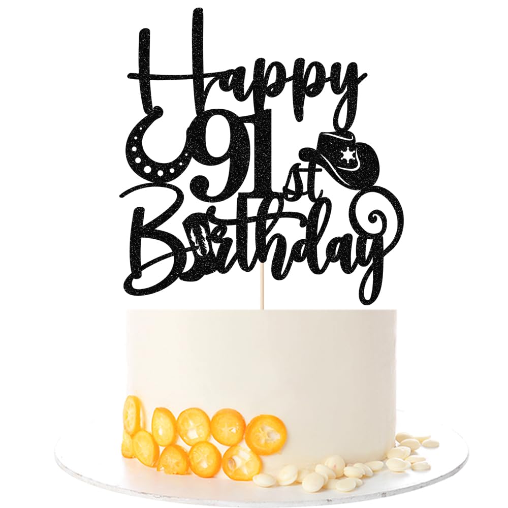 Kaoenla Cowboy Cake Topper-cowboy theme Happy 17th Birthday Decor,17th Birthday/Anniversary Party Decorations (91st) — image 1