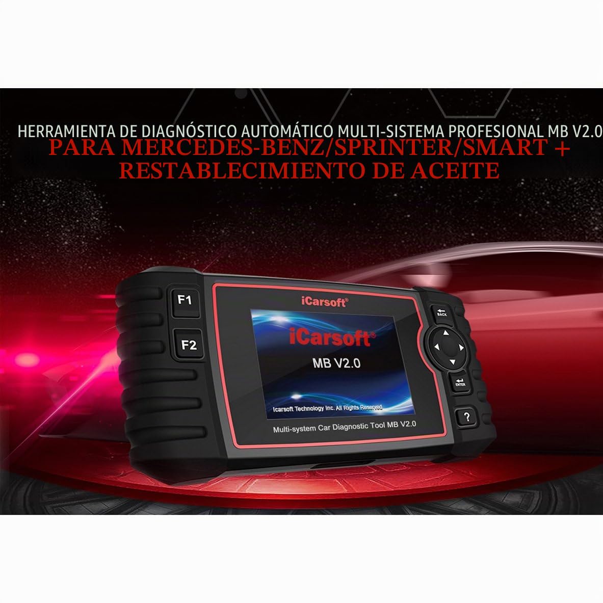 Herramienta profesional multisistema de diagnóstico de automóviles iCarsoft MB V2.0 compatible con Mercedes-Benz/Sprinter/Smart, aceite ABS SRS BLD INJ