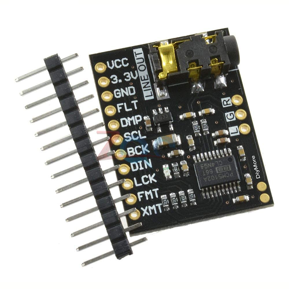 for Raspberry Pi pHAT Sound Card I2S Interface PCM5102 DAC Module 24-bit Audio Board with Stereo Jack Beyond ES9023 PCM1794