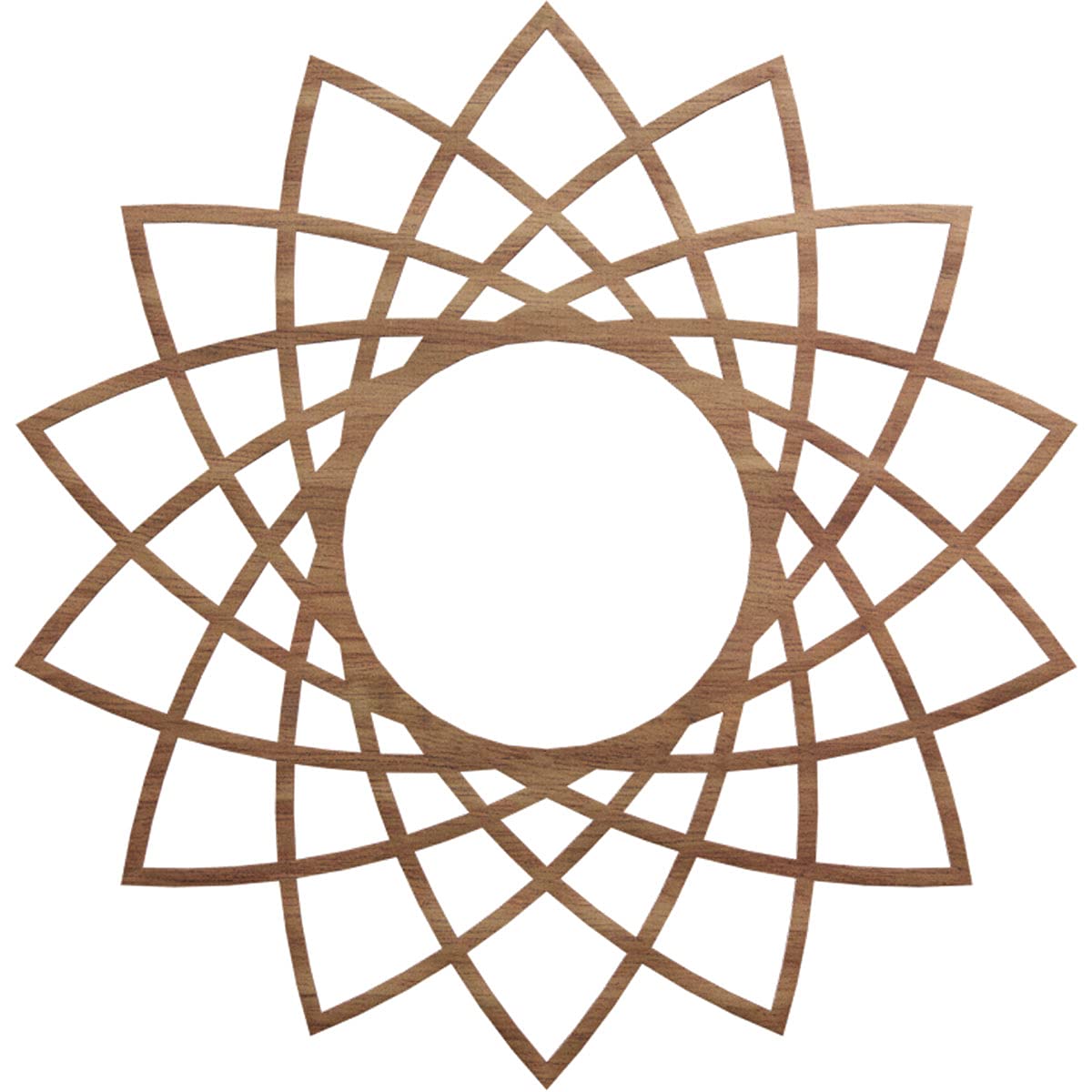 Ekena Millwork 30"OD x 11 1/2"ID x 1/4"T Eleanor Wood Fretwork Pierced Ceiling Medallion, Walnut