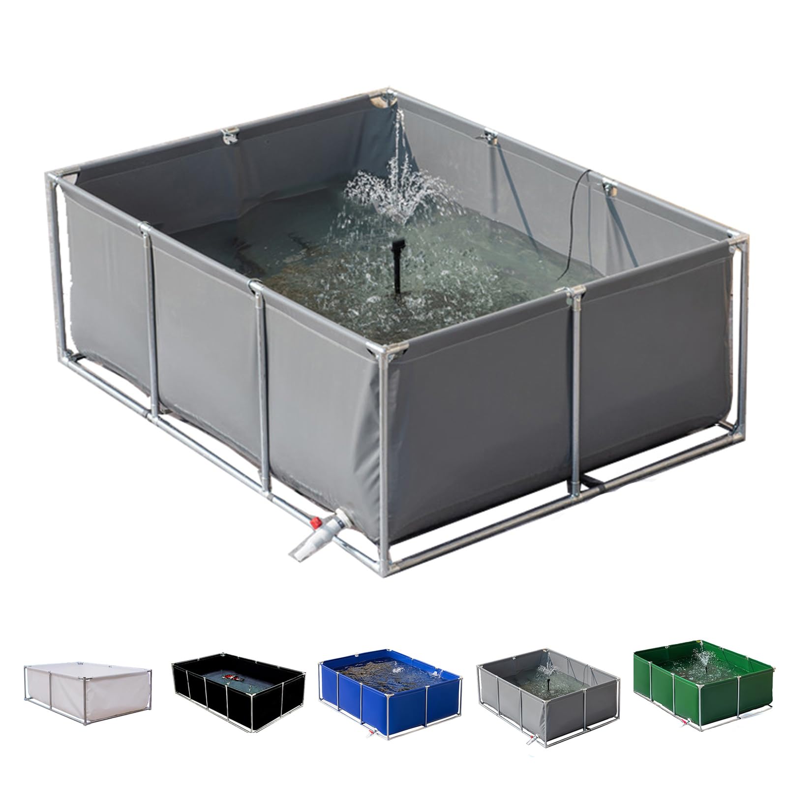 Estanque Koi sobre el suelo con lona impermeable y piscina preformada