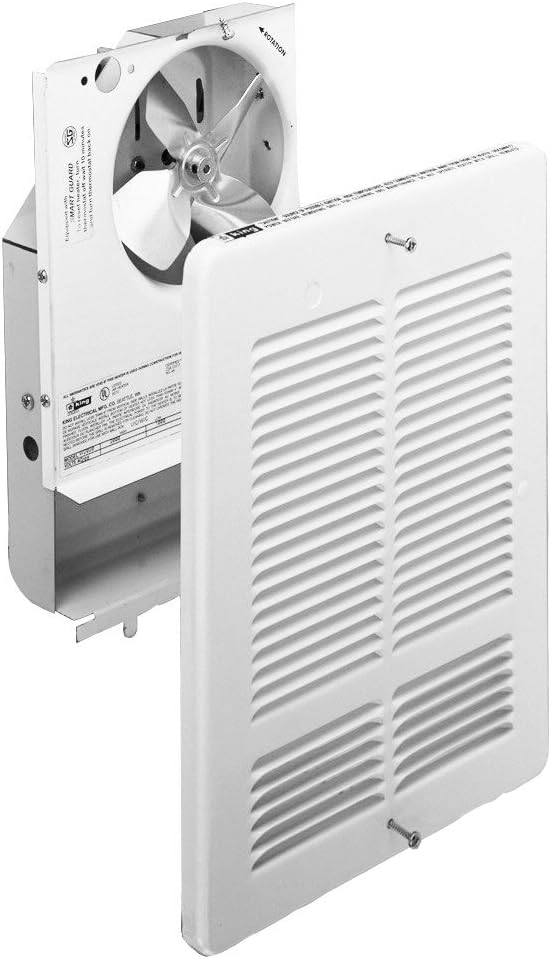 KING W2415-I-W W Series Wall Heater Interior & Grill, 1500-750W / 240V, White