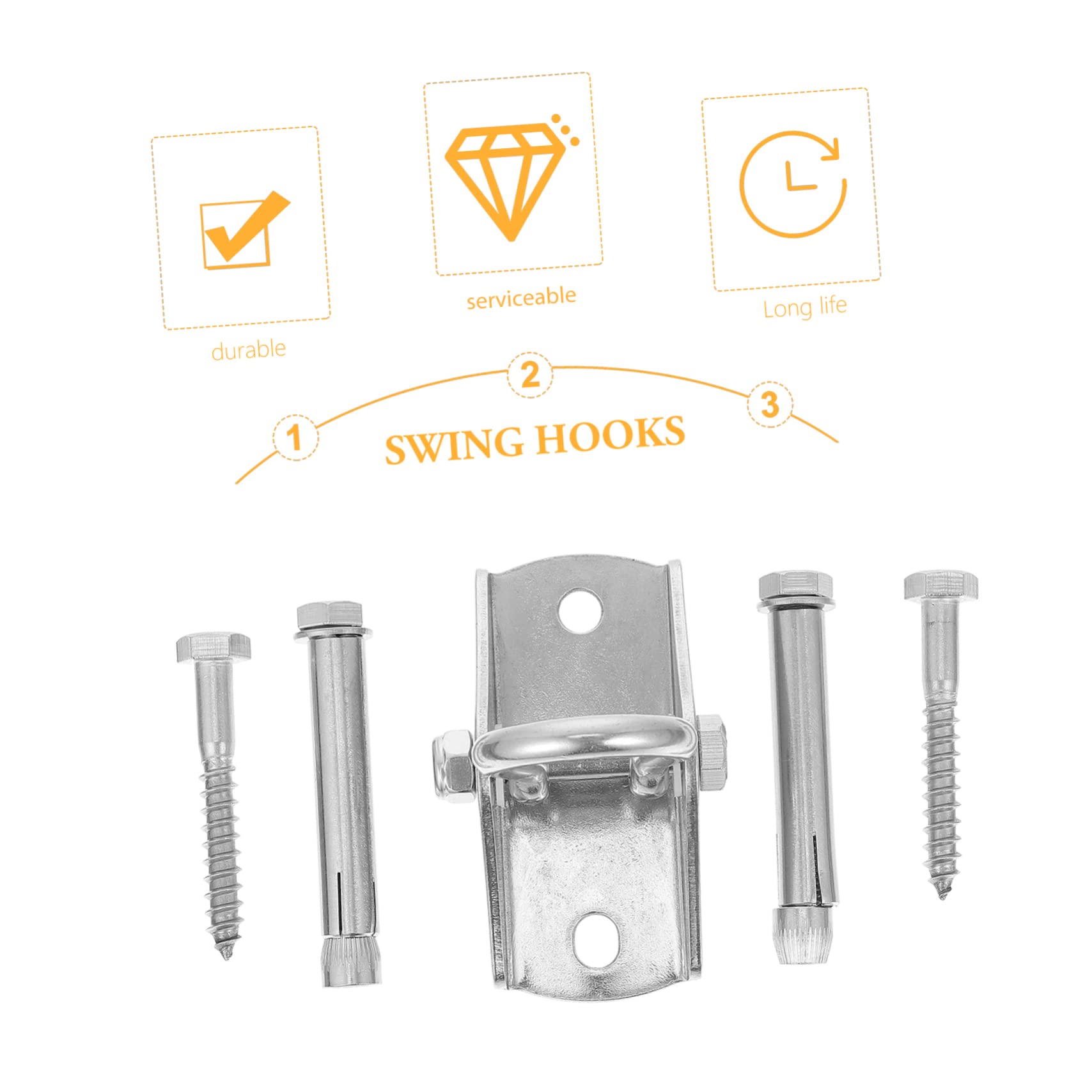 POPETPOP 2 Juegos Soporte Inoxidable Hamacas y Sillas Colgantes Gancho Profesional Resistente Colgar Muebles Tornillos