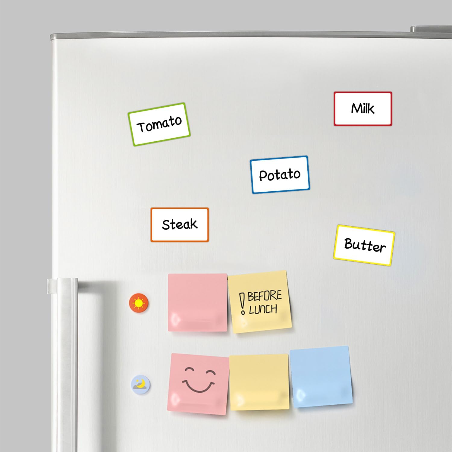 Colored Border Magnetic Labels 5x3 Inch 40 Pieces, Reusable Magnetic Dry Erase Labels for Whiteboards, Locker, School, Classroom, Office, Home