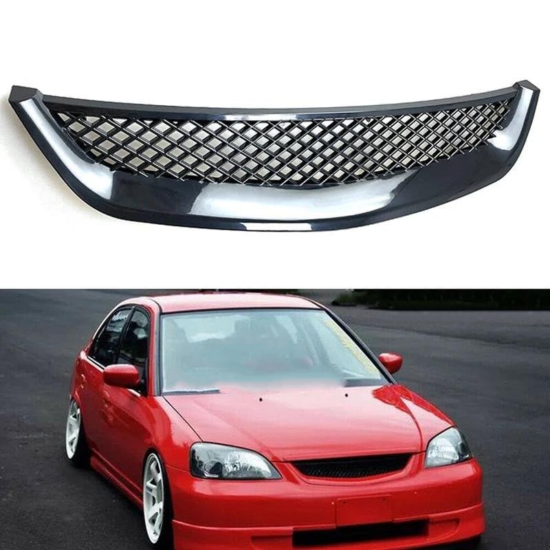 Parrilla Del Parachoques Delantero Para Civic JDM Type R 2001 2002 2003 Parrilla Capó Delantero Malla Negra