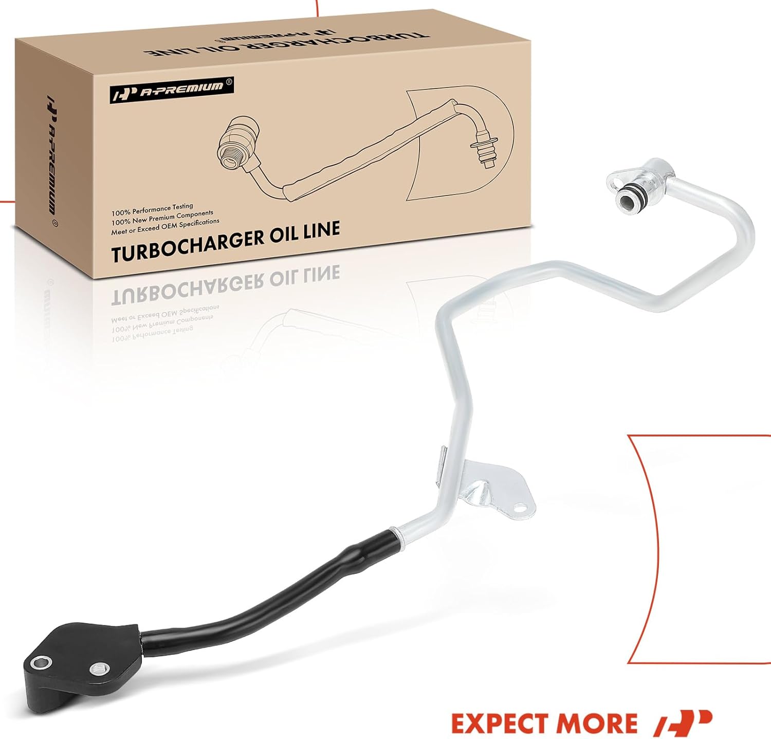 A-Premium Turbocharger Coolant Line Return Compatible with Mercedes-Benz E550, E63 AMG S, GL63 AMG, GLE63 AMG S, GLS63 AMG, S550, S63 AMG, SL550, SL63 AMG, CLS550, CLS63 AMG S, ML63 AMG, Left