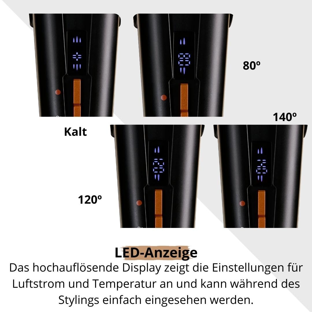 Leto Hairstrait 2-in-1 Haarglätter & Föhn – Luftstyling, Ohne Hitzeschäden, Frizz-Kontrolle, Nass zu Trocken