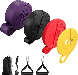 Resistance Pull Up Bands, Anbte 4 Packs Pull Up Assist Bands Set Resistance Bands Natural Latex Powerlifting Exercise Workout Stretch Bands for Muscle Toning Yoga Stretch Mobility Strength Training