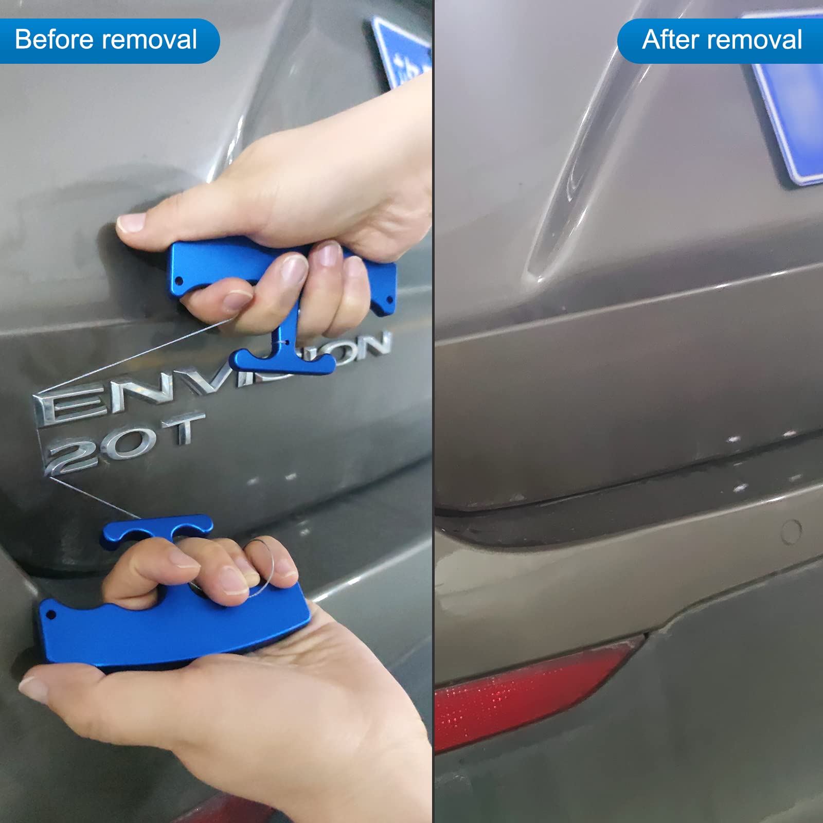 Kit Rimozione Emblemi Auto Con 25 Fili In Nylon E Manico In Lega Di Alluminio, Attrezzo Per Rimuovere Adesivi, Loghi E Stemmi Senza Danneggiare
