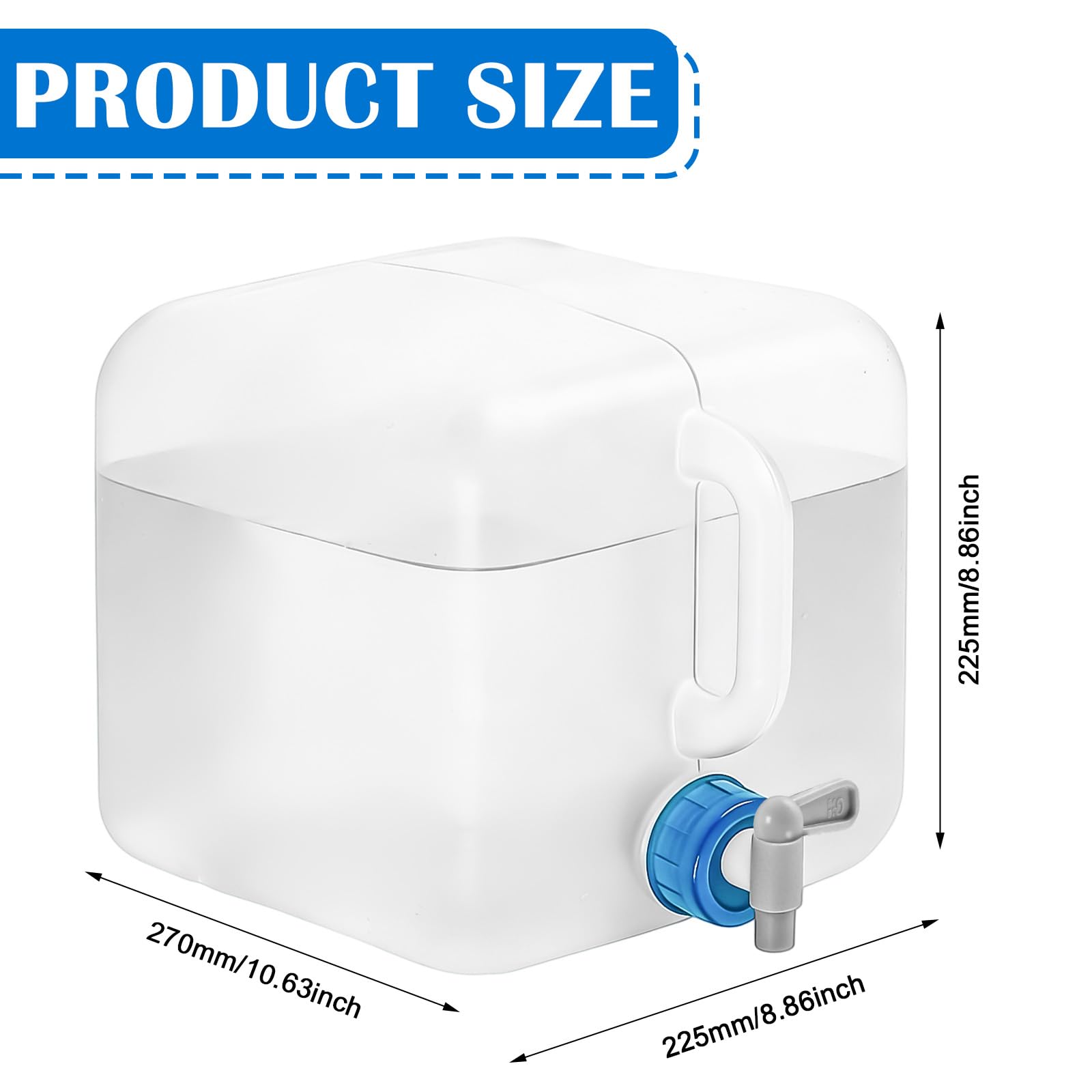 Aicharynic Ensemble de 3 bidons d'eau Pliables avec Robinet, réservoir d'eau de 10 L en PE sans BPA, poignée de Transport, Joint étanche, idéal pour Le Camping et la randonnée