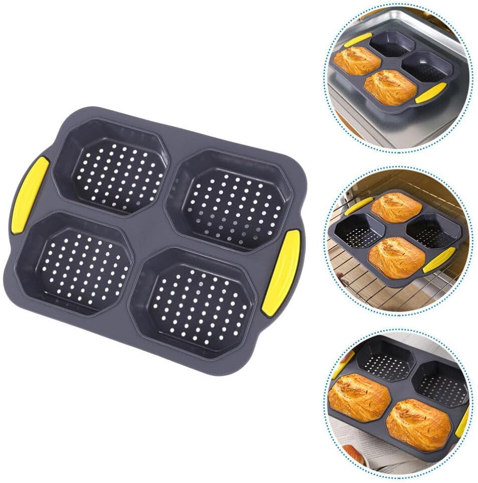 Non-stick Silicone Bread Pan High Temperature Hamburger Bun Multi-function Muffin Baking Tray for Versatile Pastries for Home Baking