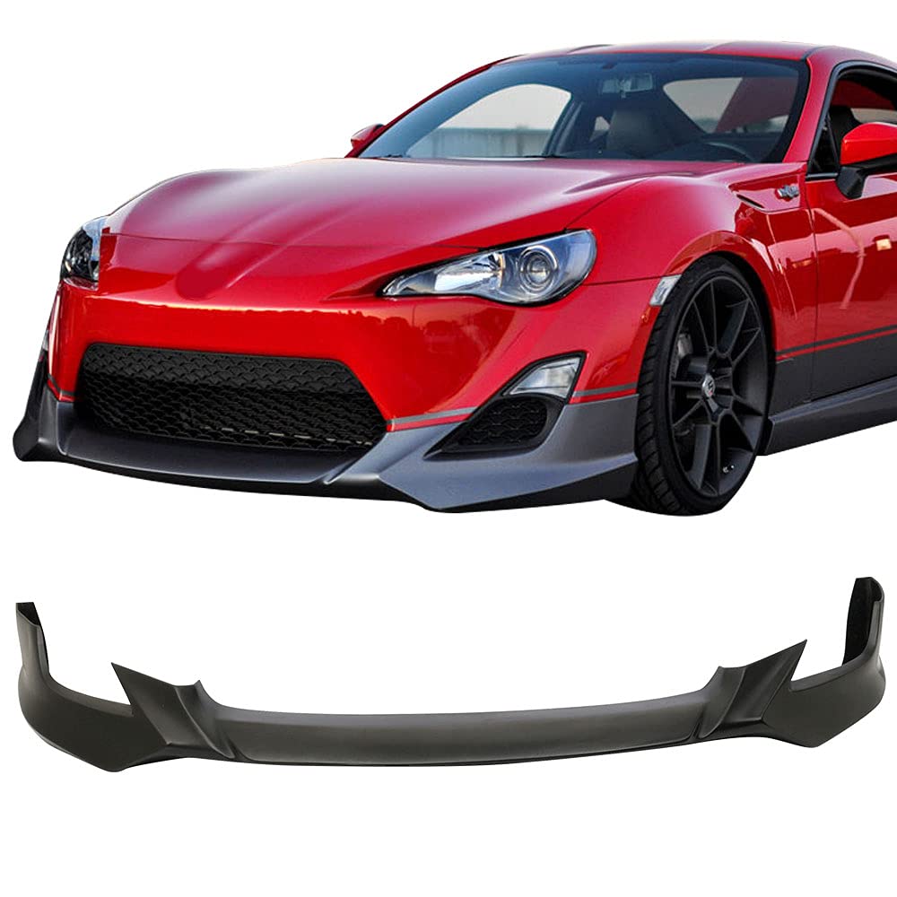Front Bumper Lip Compatible with 2013-2016 Scion FRS, Five Design Style Black PU Front Lip Finisher Under Chin Spoiler Add On by IKON MOTORSPORTS, 2014 2015