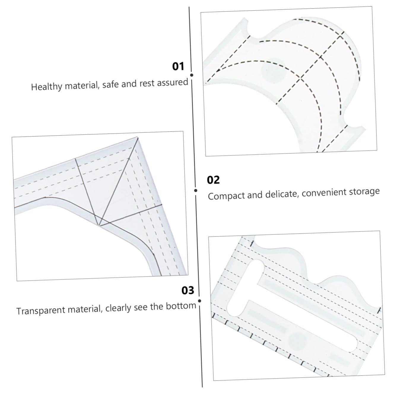 Set Di 9 Modelli Di Righello Per Quilting in Plastica Righello Per Cucito E Patchwork Per Disegno Su Tessuto Kit Di Template Per Quilting E Cucito