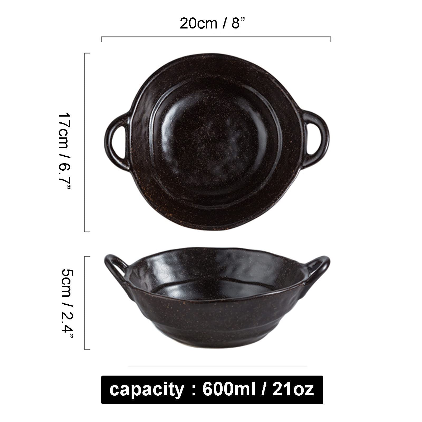 Vaisselle Bol à soupe ramen en céramique, tasse à soupe, grand bol à ramen en céramique, bol à soupe à l'oignon profond allant au four, bol de service allant au micro-ondes.-blanc-600 ml 21 oz (couleu