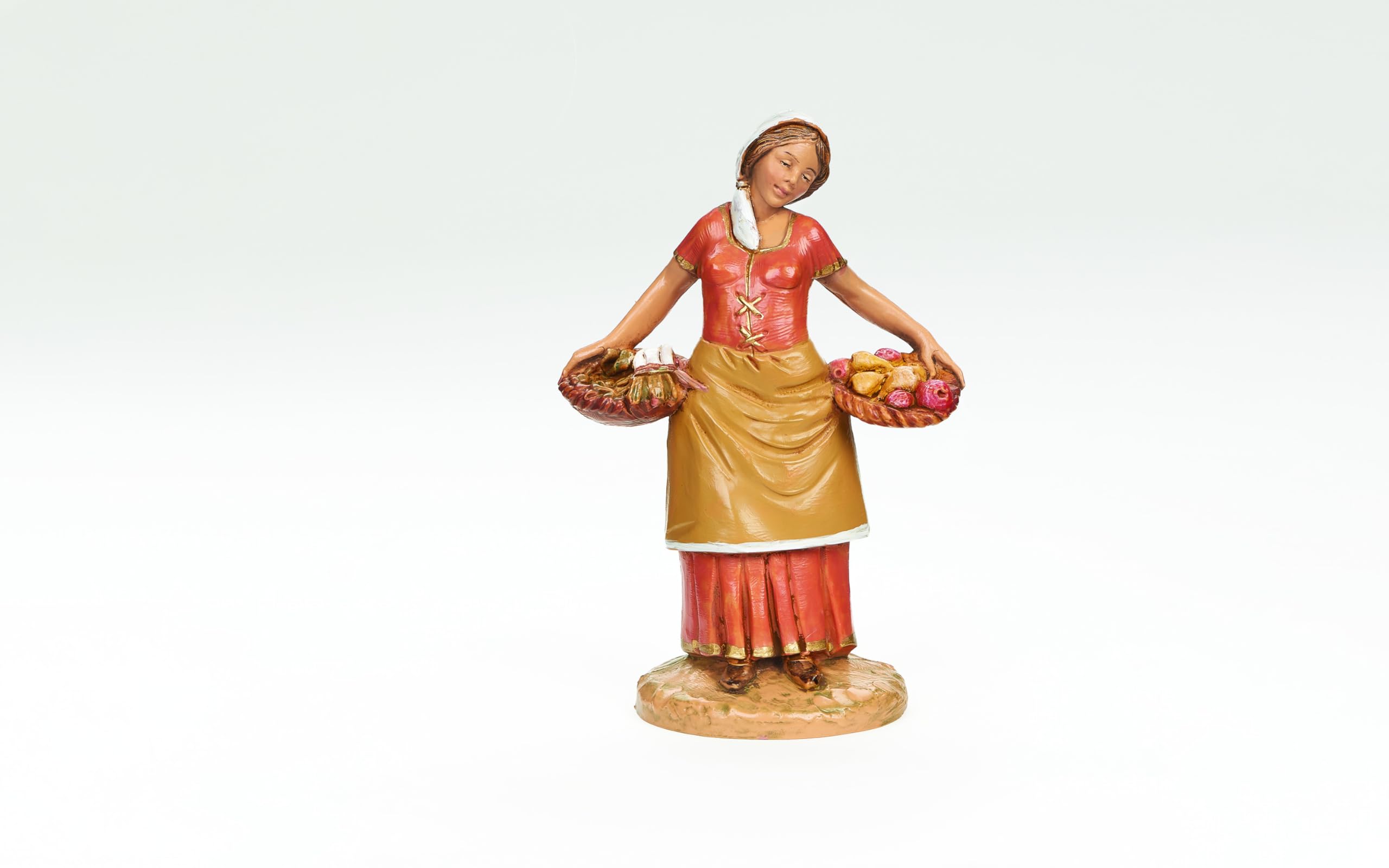 Fontanini Par Roman Inc., Antonia The Villager, collection de 12,7 cm, figurine et accessoires, sculptée et peinte à la main