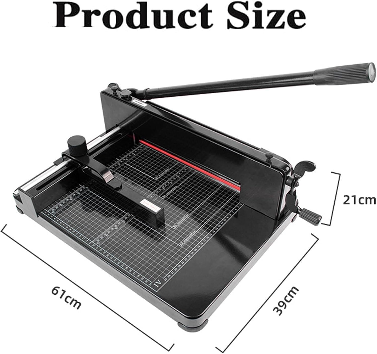 Massicot empilable A4, Coupe-Papier Robuste, épaisseur de Coupe 40 mm, Rabats de positionnement réglables, Grille de Coupe Transparente pour Papier Kraft et étiquettes de Coupons