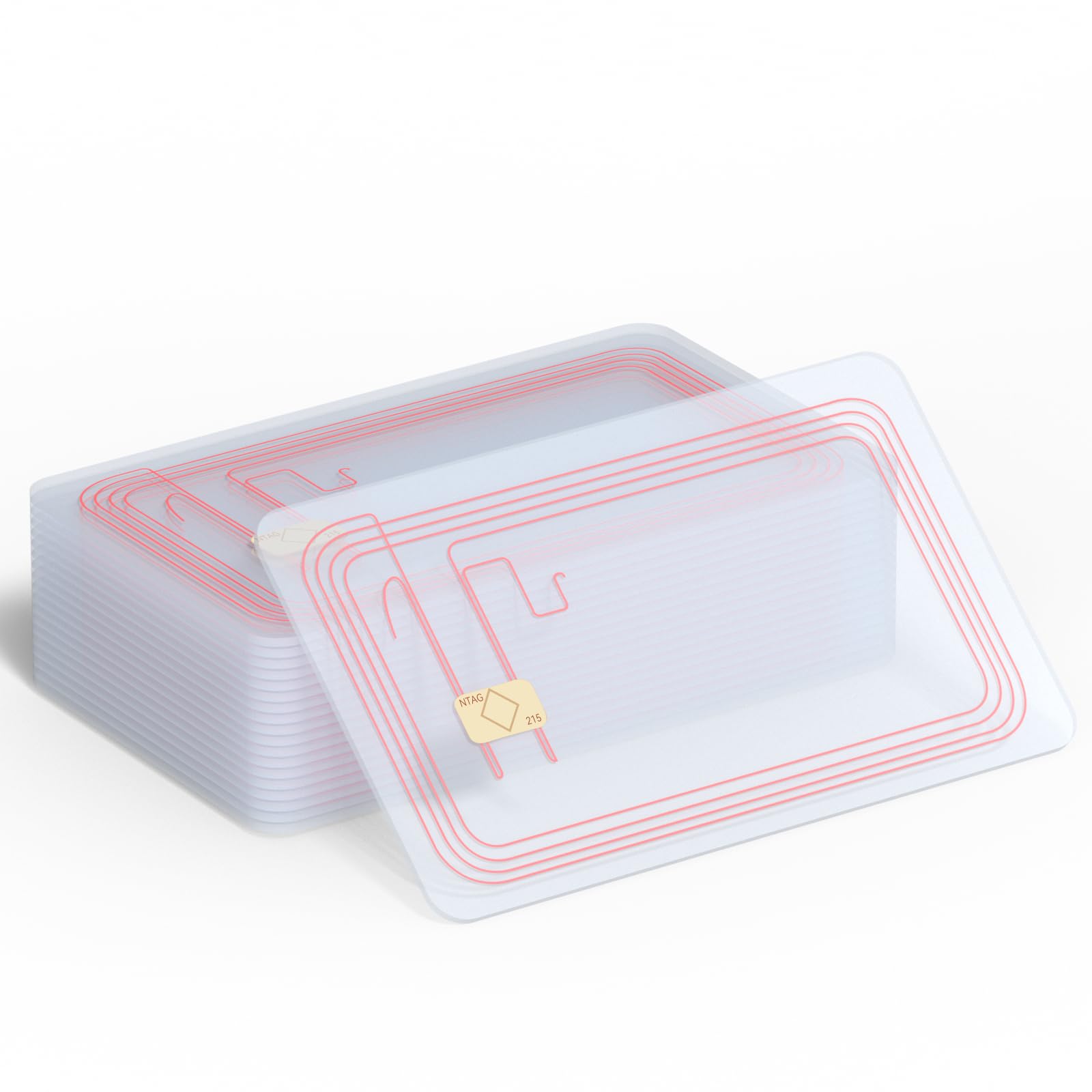 50 Pcs NTAG215 Transparent Card NFC Tag, Blank Programmable NFC Card, Compatible with TagMo and All NFC-Enabled Devices